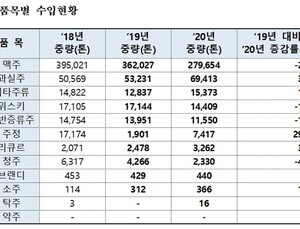 불매운동·코로나19로 지난해 맥주 수입 22.8% ↓, 와인 30.4% ↑