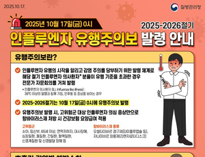 독감 환자 급증에…질병관리청, 인플루엔자 유행주의보 발령